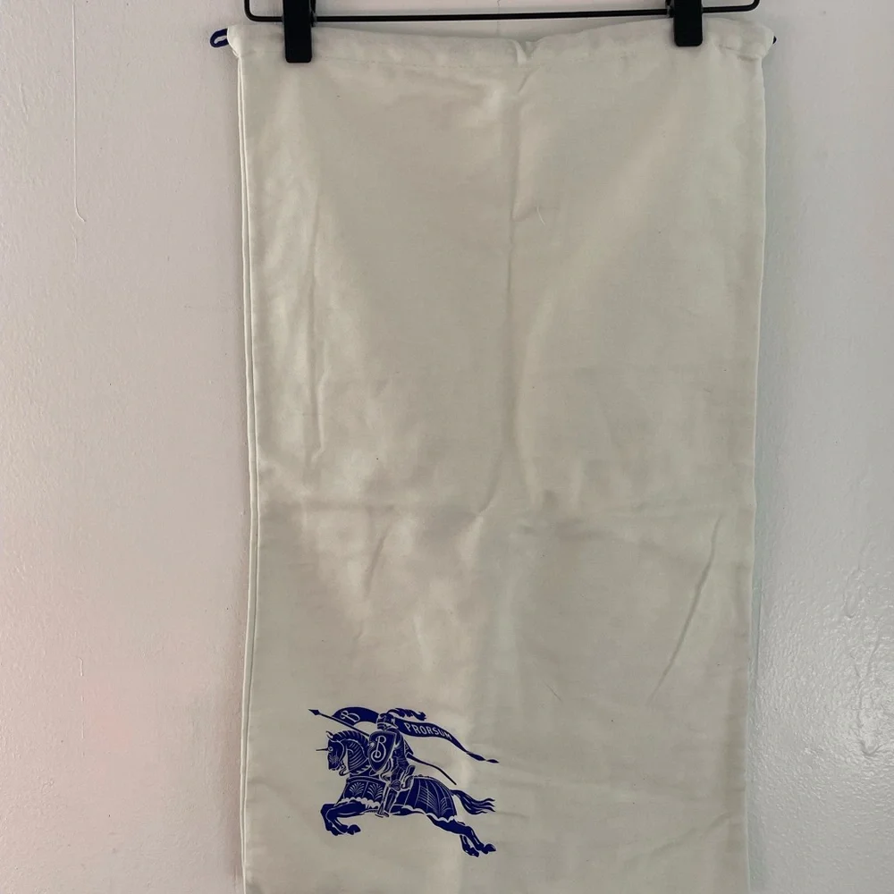 Burberry White Dust Bag with Blue Logo